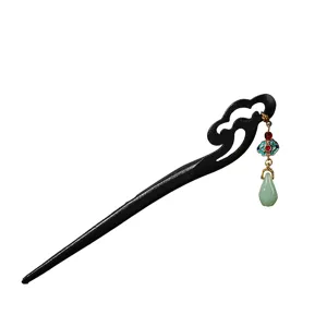 Spilla per capelli in legno vintage con ciondolo a nappa, accessorio per capelli cinese.