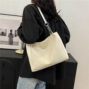 Μοντένια γυναικεία τσάντα ώμου patchwork, μεγάλη casual τσάντα για καθημερινή χρήση.