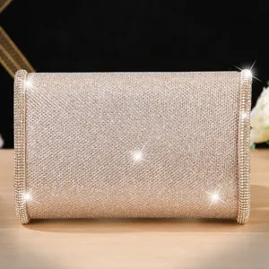 Sparkling rhinestone evening clutch bag with crystal details for party wedding dress women.