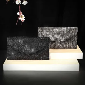 Donna pochette da sera scintillante borsa a mano bustina con perline elegante per feste
