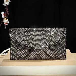Borsa da Sera con Paillettes Lucide da Donna Borsa a Busta alla Moda con Tracolla a Catena per Festa Matrimonio