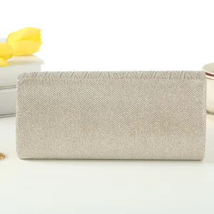 Champagne glitter evening clutch bag detail view, elegant party purse for women and ladies.