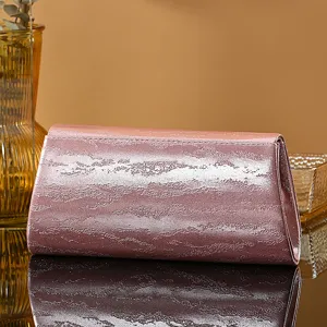Elegant women's PU leather evening clutch bag with textured surface for party and banquet.