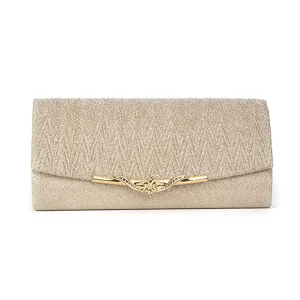 Women gold glitter evening clutch bag elegant banquet handbag wedding party purse fashionable