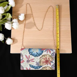 Vintage floral evening clutch bag, Chinese style fabric crossbody bag for women party dress qipao