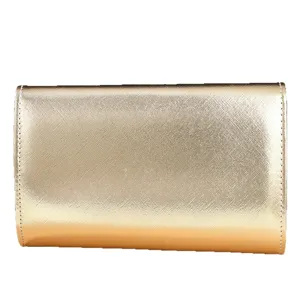 Sac pochette de soirée enveloppe métallisé doré pour femme fête mariage bal bandoulière.