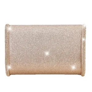 Sparkling rhinestone evening clutch bag for women, elegant party wedding shoulder purse.