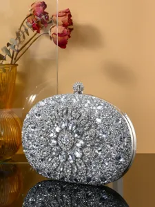 Exquisite rhinestone evening clutch with sparkling crystals, perfect for parties and formal events.