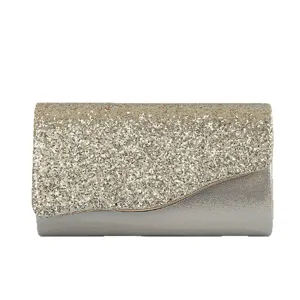 Borsa da sera glitter donna pochette lucida elegante borsa a tracolla festa