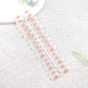 Set de uñas postizas degradadas francesas, tiras de puntas de uñas para uso diario fiesta.