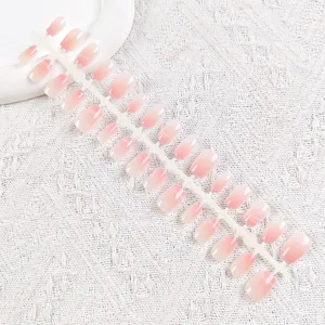 Uñas postizas degradadas rosa tira pre-diseñadas puntas de uñas postizas para manicura