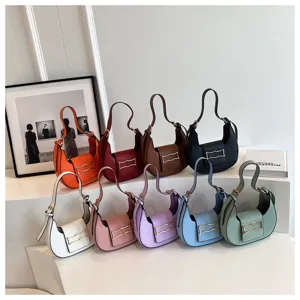 Bonbonfarbene Umhängetasche Set, trendige minimalistische Beuteltasche Damen, lässige Handtasche.