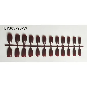 Uñas postizas largas bailarina rojo vino press on uñas tira para manicura profesional