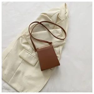 Sac bandoulière femme couleur rétro élégant sac téléphone cuir PU polyvalent mode tendance sac