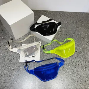 Women's Transparent Waterproof PVC Chest Bag Casual Solid Color Crossbody Fanny Pack Fashion Waist Bag