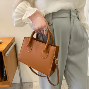 Sac à main rétro pour femme élégant en cuir PU bandoulière sac carré poignée supérieure