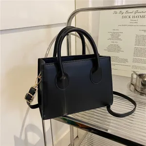 Femme vintage noir PU cuir sac à main fourre-tout bandoulière décontracté élégant