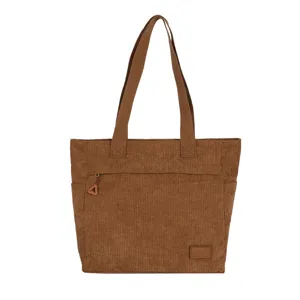 Bolso tote de pana marrón para mujer gran capacidad bolso de hombro casual de moda