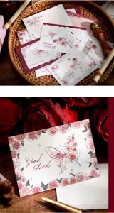 Decorative butterfly rose greeting cards set for message writing and gift decoration.