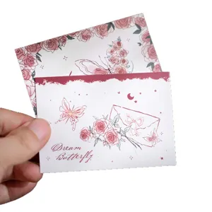 Butterfly and rose greeting card handwritten message card for gift decoration 20pcs