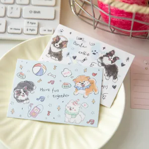 Leuke afstudeerkaartjes met schattige hondenillustraties voor cadeaus en wanddecoratie.