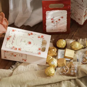 Rose design candy gift box portable snack storage container for birthday party children's day