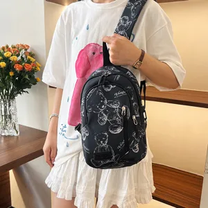 Borsa a tracolla con stampa di orsetto borsa casual leggera da donna viaggio quotidiano
