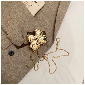 Goldene Schmetterling Abendtasche Luxus Metall Clutch kleine Umhängetasche für Damen Mode