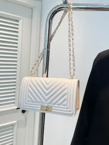 Sac bandoulière minimaliste matelassé à chaîne style coréen sac carrée tendance pour les femmes