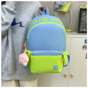 Sac à dos décontracté colorblock élégant grande capacité sac d'école pour étudiants quotidien