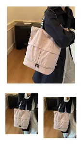 Zaino da donna elegante in nylon di grande capacità rosa per il viaggio quotidiano