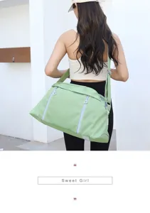 Large capacity waterproof sports gym bag for outdoor travel, fitness, and yoga use.