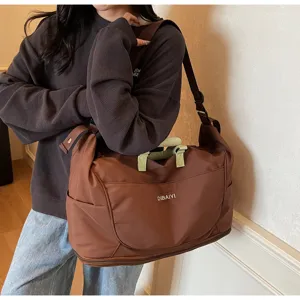 Fashion large capacity travel bag waterproof shoulder duffel bag with expansion layer for gym.