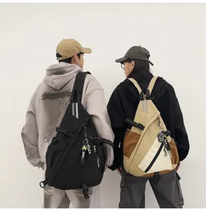 Zaino casual versatile per uomo e donna, elegante zainetto a tracolla in stile coreano moderno.