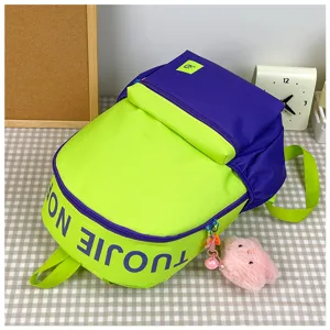 Sac à dos colorblock pour étudiants grande capacité cartable décontracté sac tendance