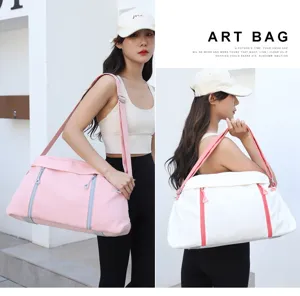 Large capacity sports fitness gym bag waterproof travel shoulder bag for women yoga