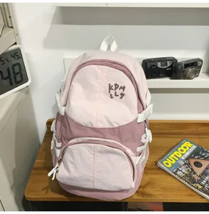 Zaino rosa casual elegante borsa scolastica multitasche leggero zainetto viaggio donna
