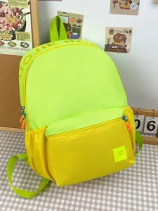 Sac à dos bloc de couleur grande capacité sac d'école étudiant sac de loisirs tendance