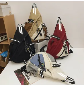 Zaino a tracolla triangolare multifunzionale di tendenza per uomo e donna, borsa casual chic.