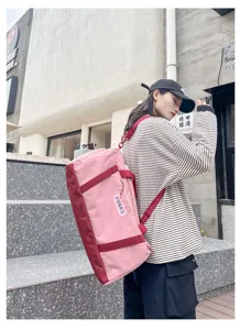 Lightweight gym duffel bag with wet dry compartment, large capacity travel sports bag for women.