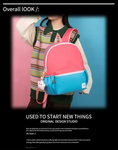 Japanischer Stil Farblock lässiger Rucksack für Studenten, große Kapazität Schultasche.