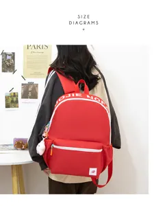 Japanischer Stil Kontrast Farbe Lässiger Großer Kapazität Rucksack für Studenten.