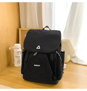 Classic black campus backpack large capacity casual daypack for school travel commuter outdoor use
