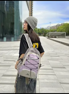 Zaino casual da donna con coulisse per esterno, borsa pratica per scuola e pendolarismo.