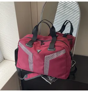Large capacity travel duffel bag gym bag with wet dry separation and stylish reflective details.