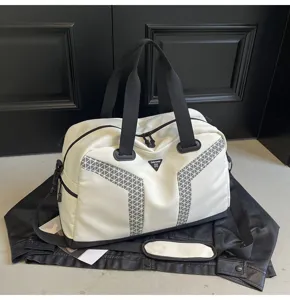 Large capacity travel duffel bag with reflective details, stylish fitness gym bag for men and women.