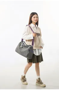 Stylish colorblock lightweight yoga gym bag large capacity casual travel shoulder messenger bag