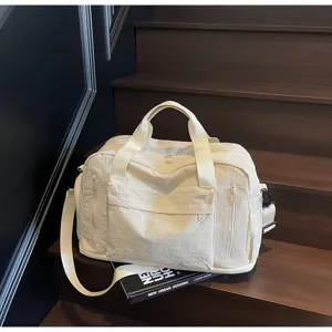 Large capacity gym duffel bag casual travel shoulder bag multi-pocket sports bag for men