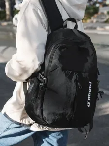 Zaino sportivo casual di grande capacità per uomo e donna, borsa da viaggio nera.