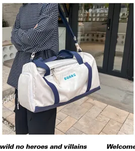 Large capacity gym duffel bag for fitness, swimming, and travel with wet dry separation.